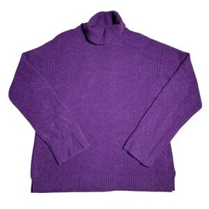 J. Crew Purple Supersoft Yarn Turtleneck Sweater Womens S